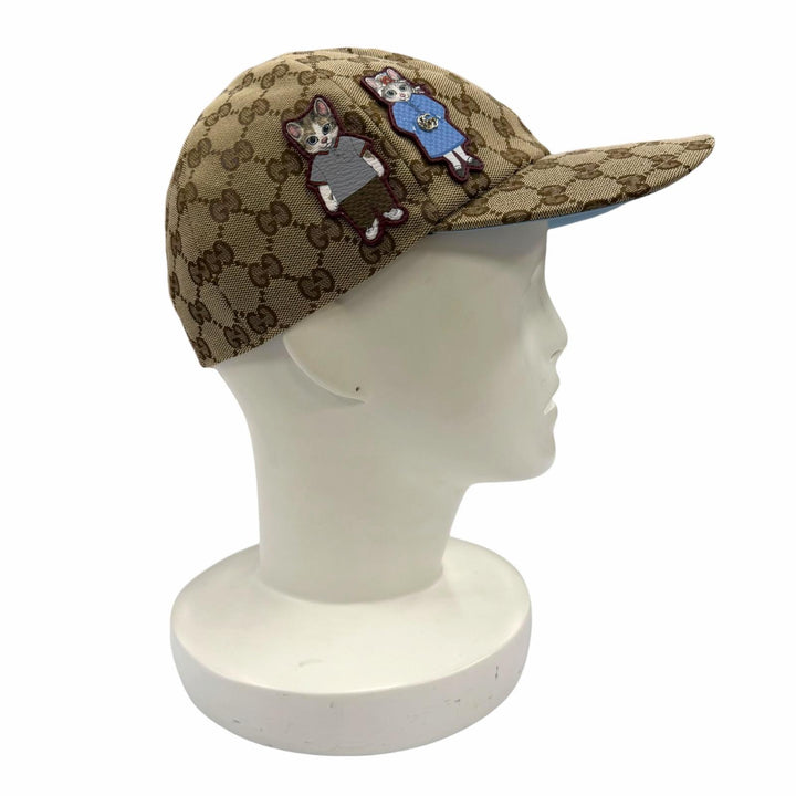 Pristine GUCCI YUKO HIGUCHI cap GG canvas Brown polyester Women M 847862