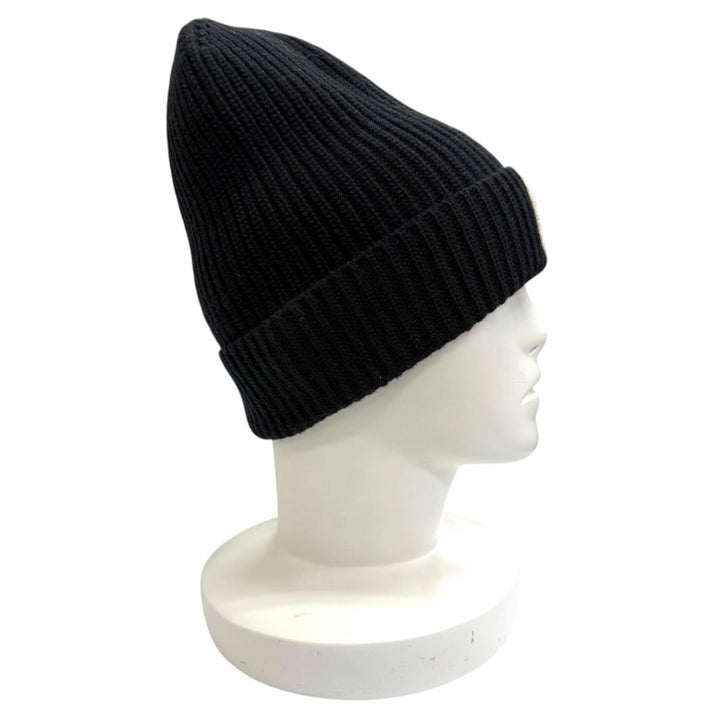 Excellent CELINE Knit cap C logo knit hat, knit cap, beanie black wool 2AG50378U