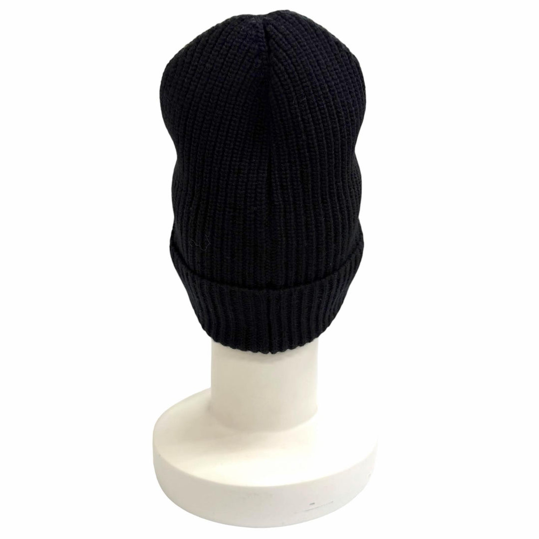Excellent CELINE Knit cap C logo knit hat, knit cap, beanie black wool 2AG50378U