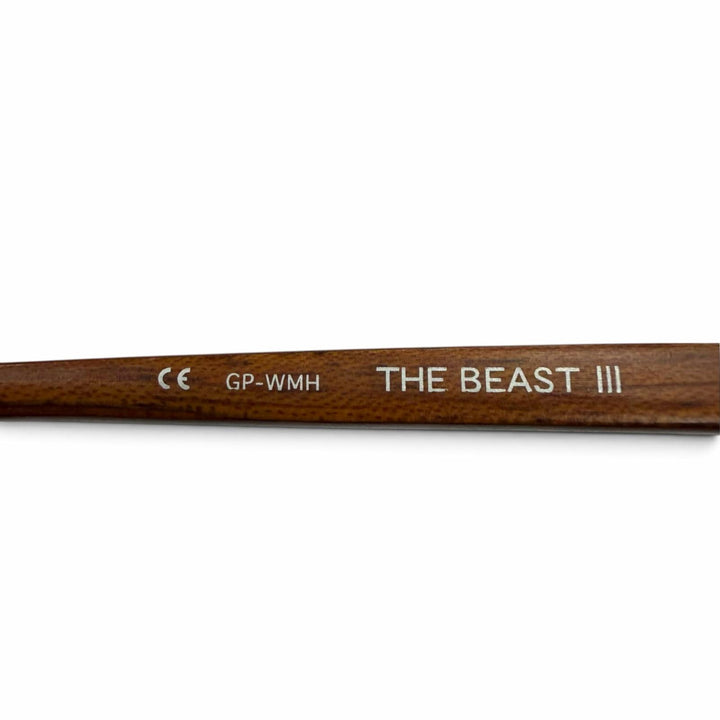 Great CHROME HEARTS sunglasses THE BEAST 3 Wood temple gold Wood mens