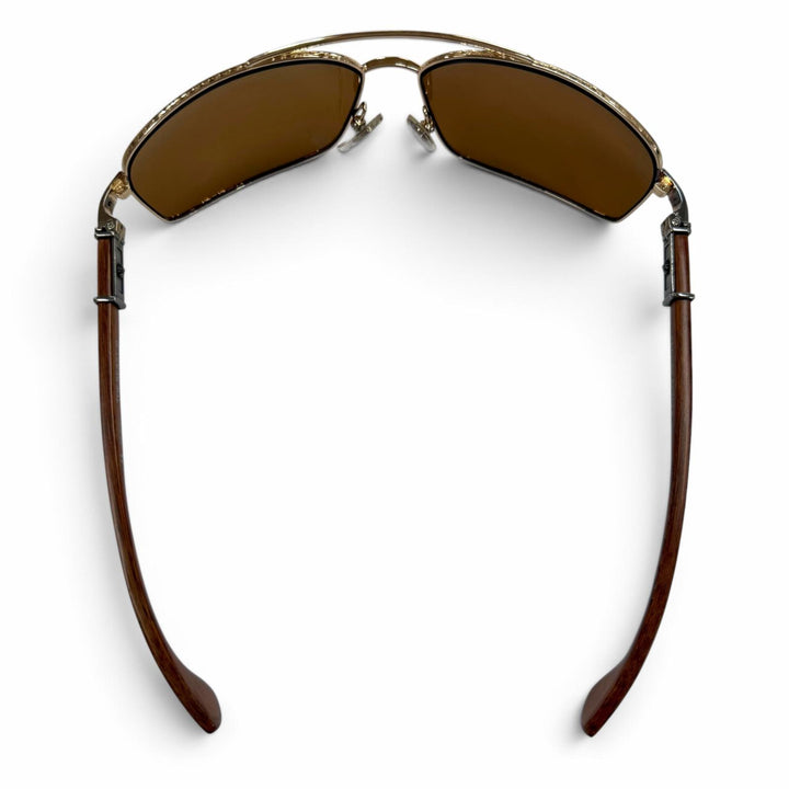 Great CHROME HEARTS sunglasses THE BEAST 3 Wood temple gold Wood mens