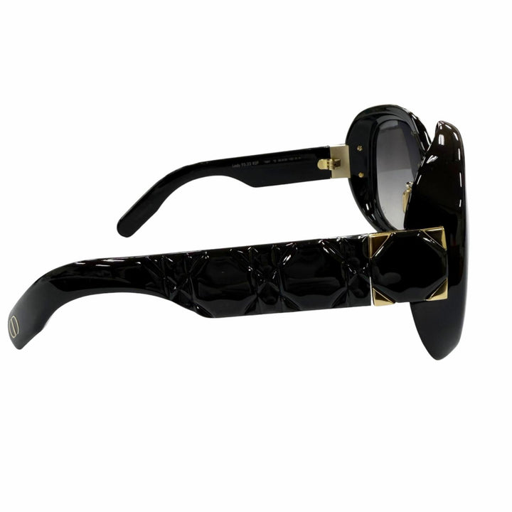 Excellent Christian Dior sunglasses Cannage Frame CD Logo black Women