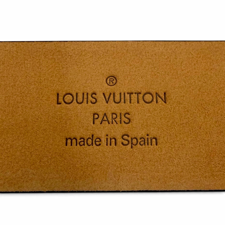 Great LOUIS VUITTON belt Ceinture Initials LV black leather mens M6901V