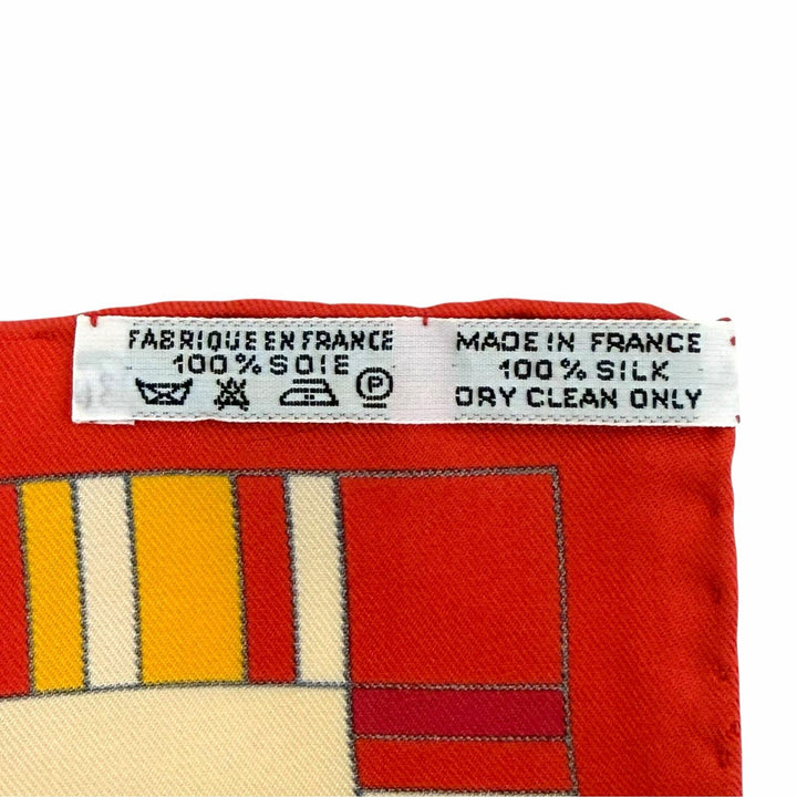 Excellent HERMES scarf Prayers in the Wind Calle 90 Red series silk Women
