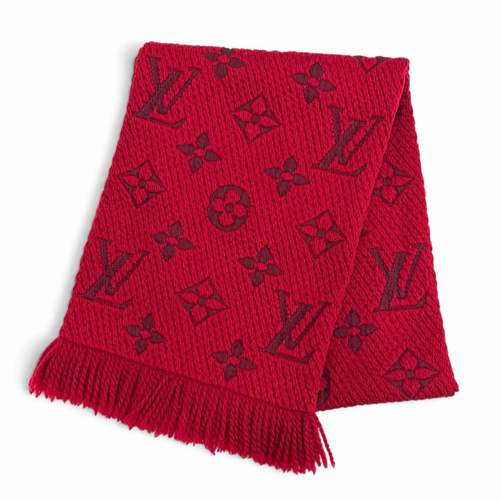 Great LOUIS VUITTON Scarf Escalp Logo Mania Monogram fringe wool Women 413287