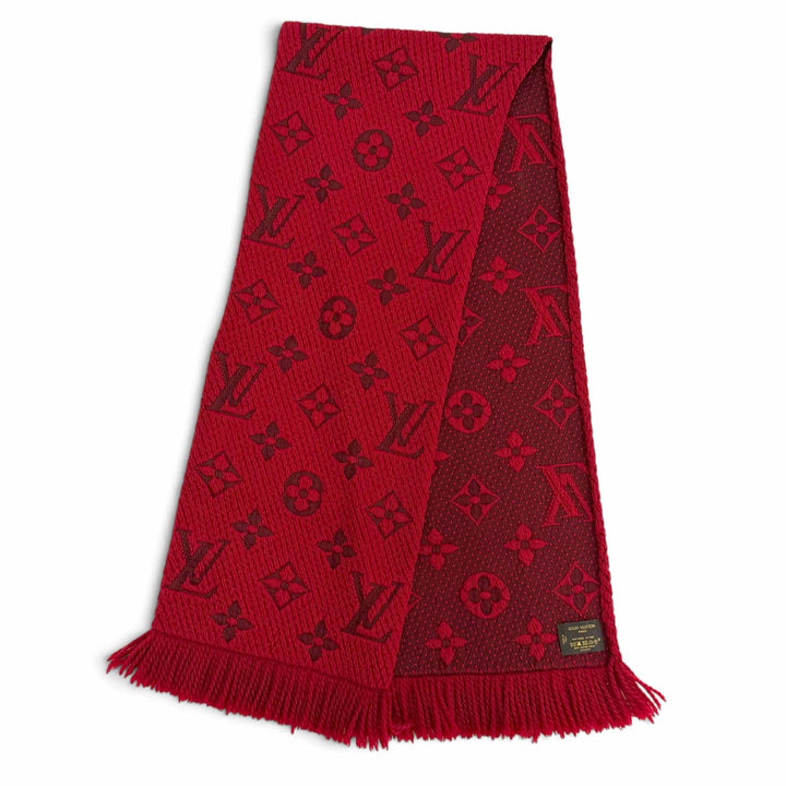 Great LOUIS VUITTON Scarf Escalp Logo Mania Monogram fringe wool Women 413287