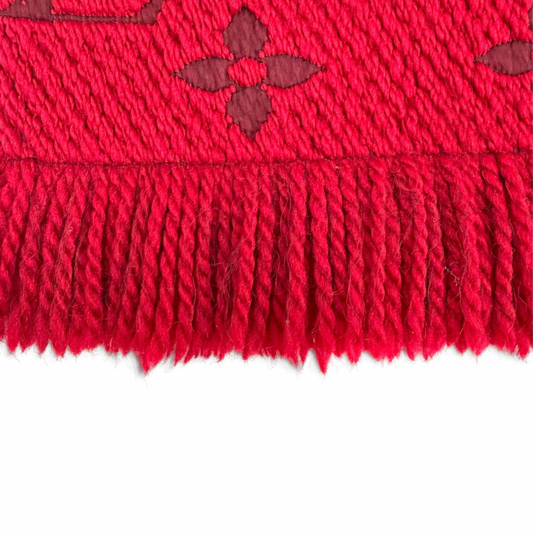 Great LOUIS VUITTON Scarf Escalp Logo Mania Monogram fringe wool Women 413287