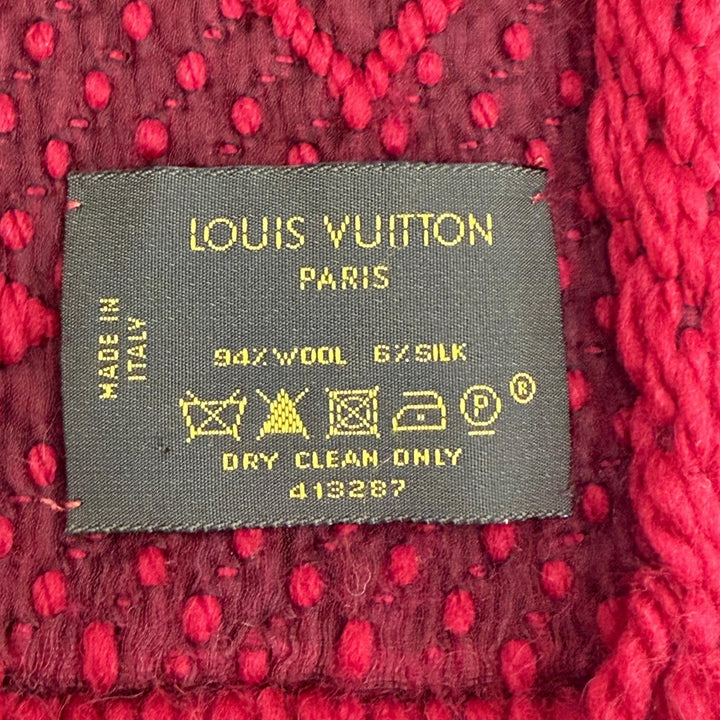 Great LOUIS VUITTON Scarf Escalp Logo Mania Monogram fringe wool Women 413287
