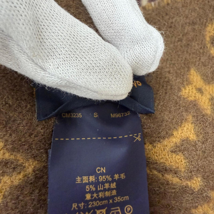 Excellent LOUIS VUITTON Scarf My Neverfull Monogram with fringe Brown M96732