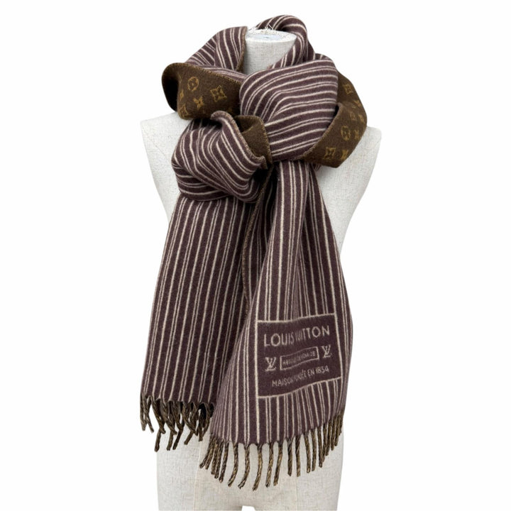 Excellent LOUIS VUITTON Scarf My Neverfull Monogram with fringe Brown M96732
