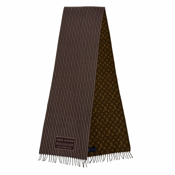 Excellent LOUIS VUITTON Scarf My Neverfull Monogram with fringe Brown M96732