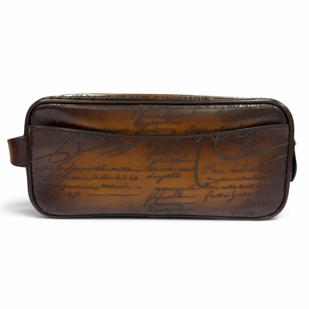 Excellent BERLUTI business bag Formula 1003 Brown Venice Calfskin Leather mens