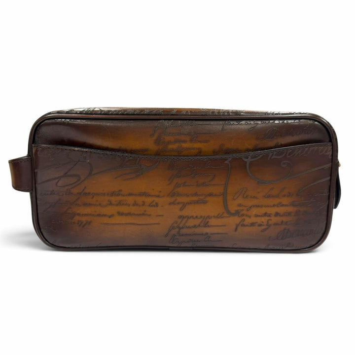 Excellent BERLUTI business bag Formula 1003 Brown Venice Calfskin Leather mens