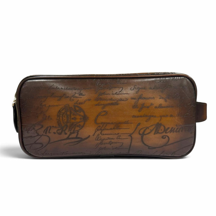 Excellent BERLUTI business bag Formula 1003 Brown Venice Calfskin Leather mens