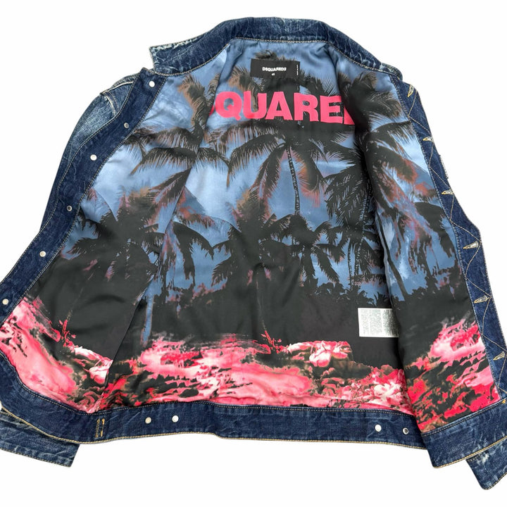 Discounted Great DSQUARED2 Denim Jacket Dropped Shoulder Jean Jacket Denim jacket