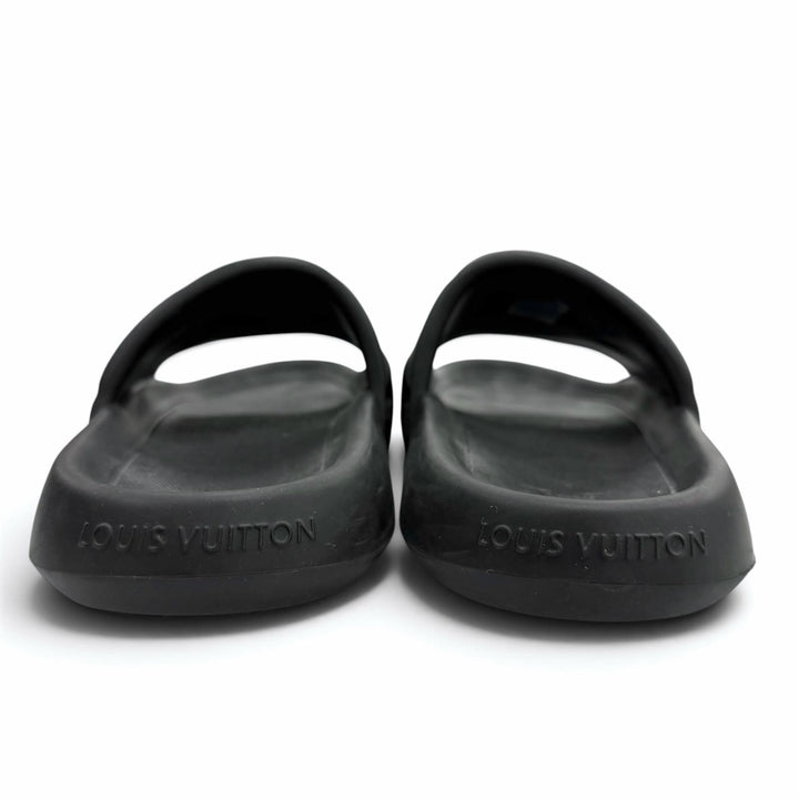 Very Good LOUIS VUITTON Sandals Monogram black rubber mens 7