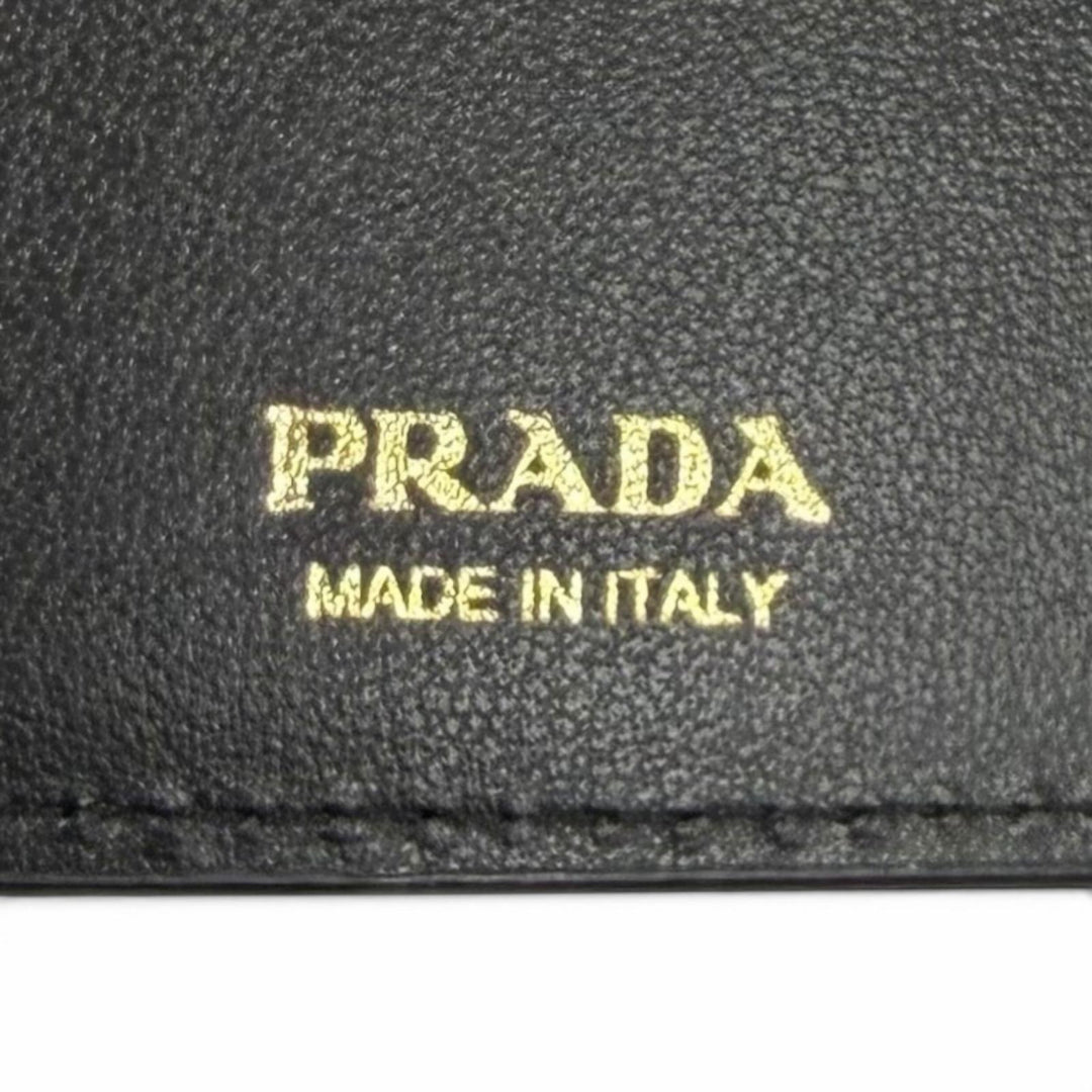 Excellent PRADA Purse Triangle Logo City Calf Tab Long Wallet leather 1MV025