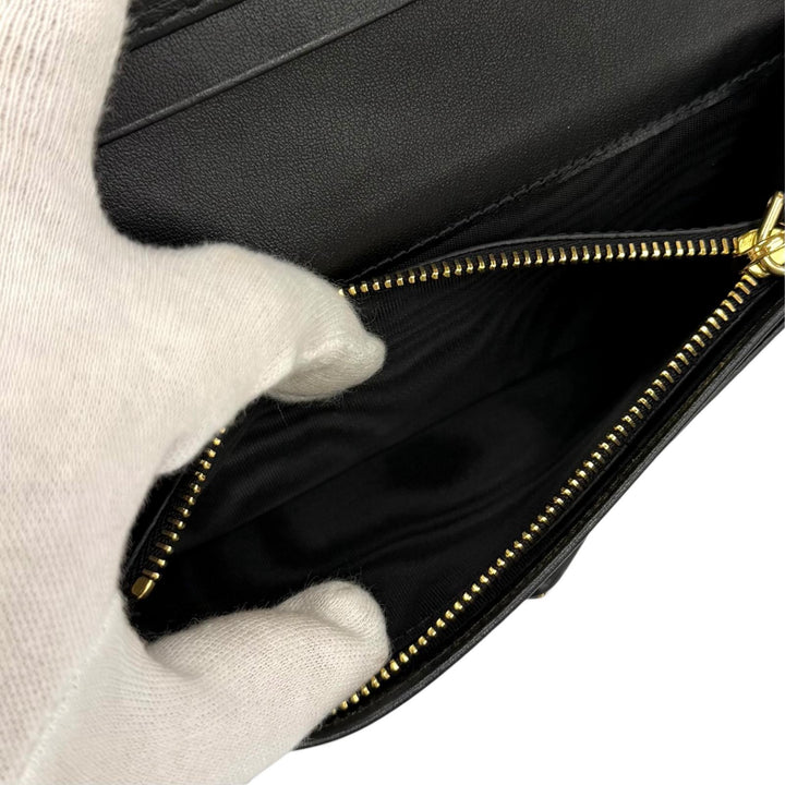 Excellent PRADA Purse Triangle Logo City Calf Tab Long Wallet leather 1MV025