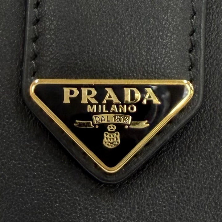 Excellent PRADA Purse Triangle Logo City Calf Tab Long Wallet leather 1MV025