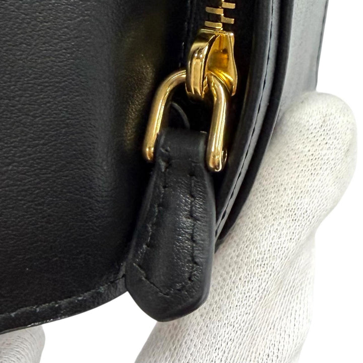 Excellent PRADA Purse Triangle Logo City Calf Tab Long Wallet leather 1MV025