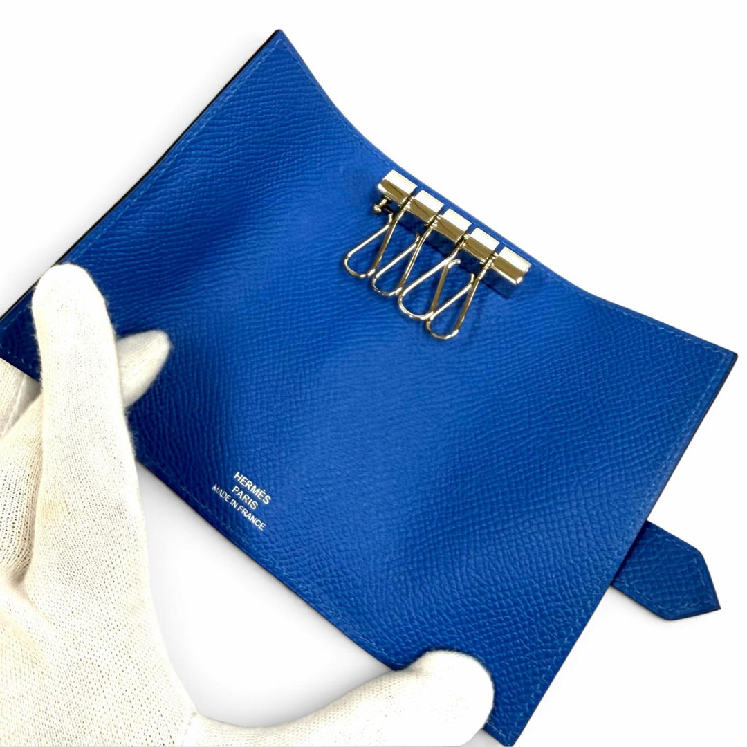 Pristine HERMES Key holder Bean HMetal 4 series Epsom Leather Women