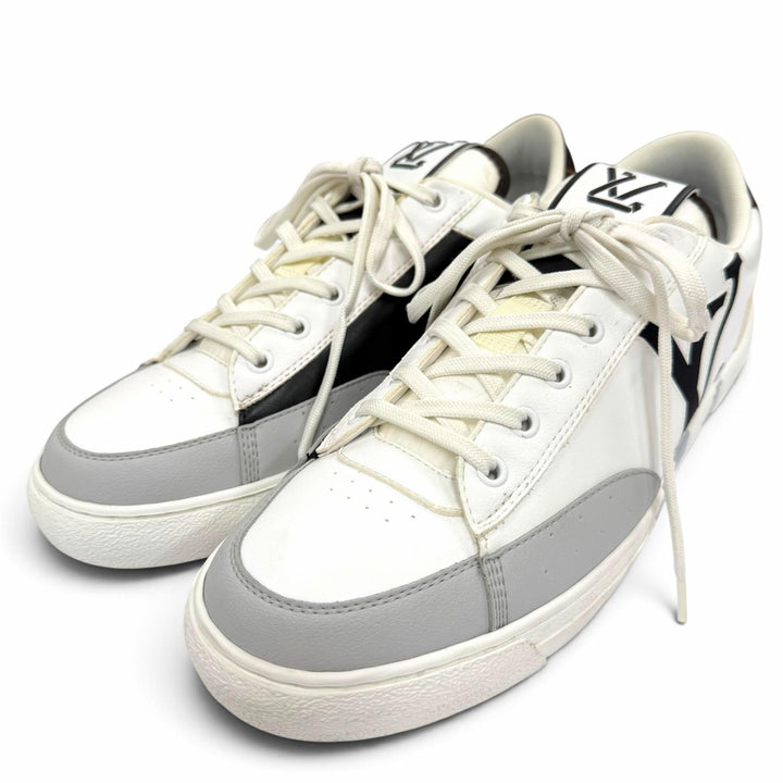 Great LOUIS VUITTON Low cut sneakers white leather mens 7.5