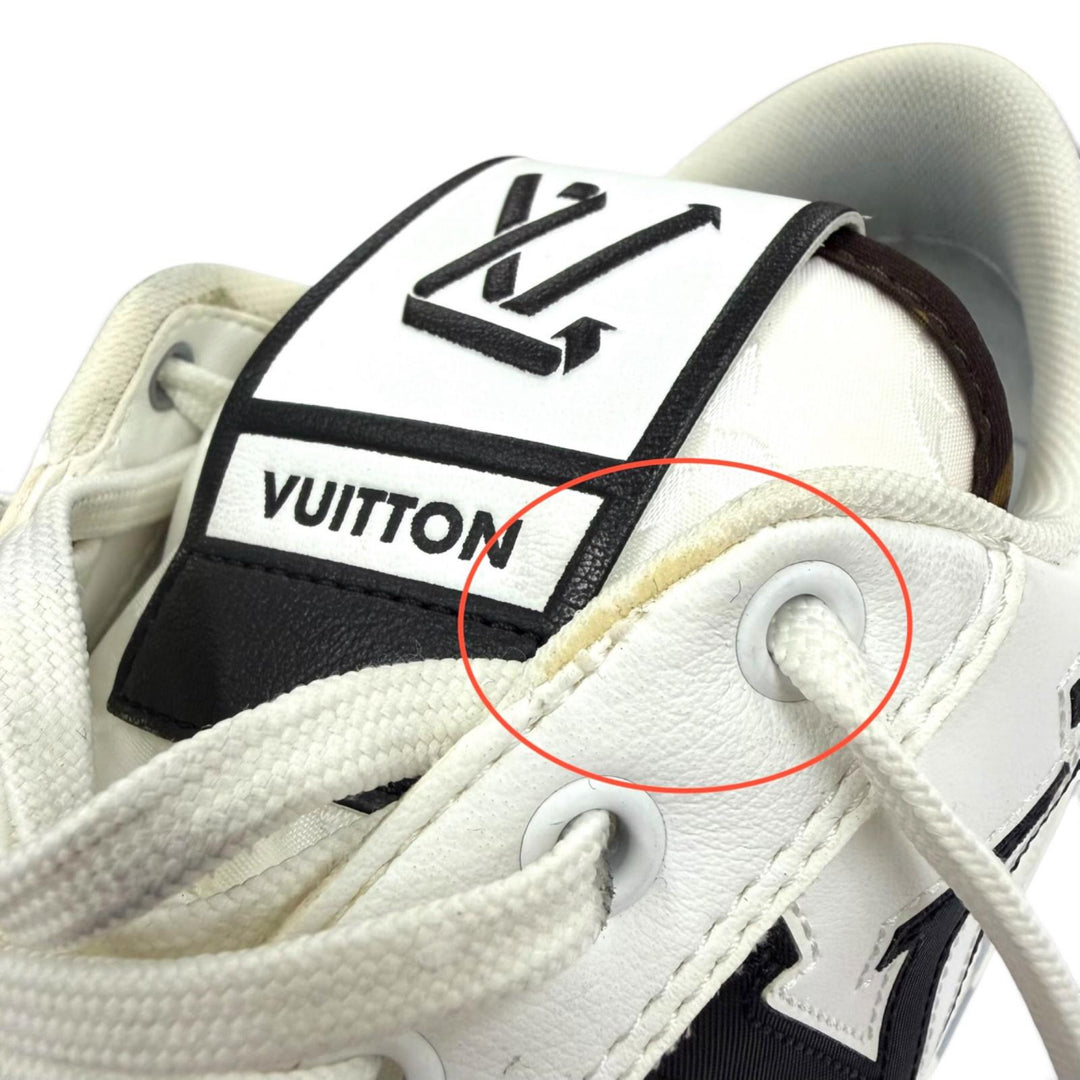 Great LOUIS VUITTON Low cut sneakers white leather mens 7.5
