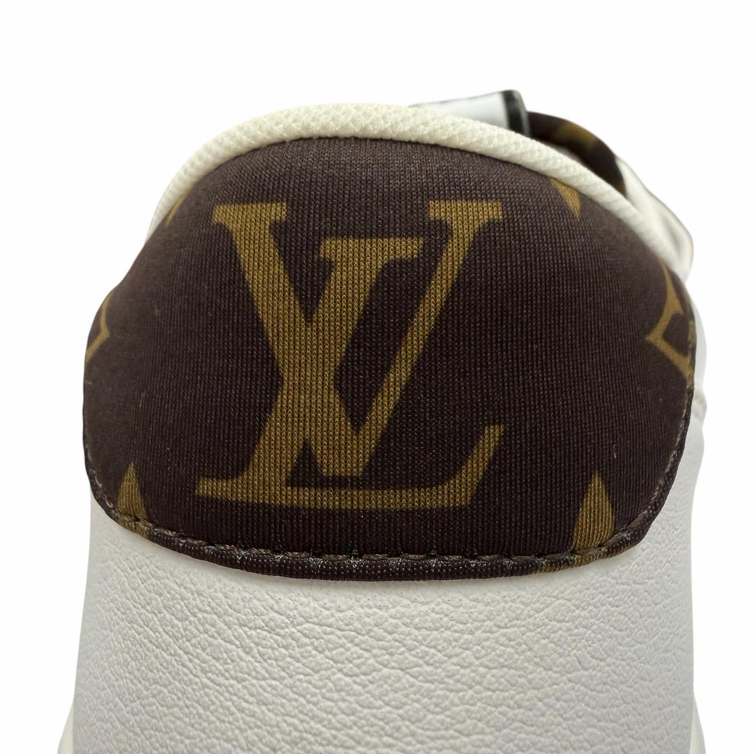 Great LOUIS VUITTON Low cut sneakers white leather mens 7.5