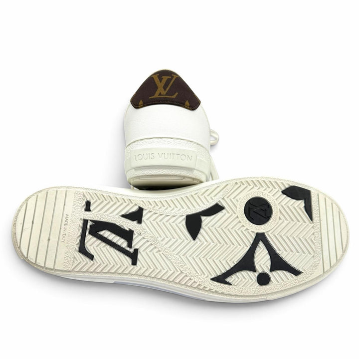 Great LOUIS VUITTON Low cut sneakers white leather mens 7.5