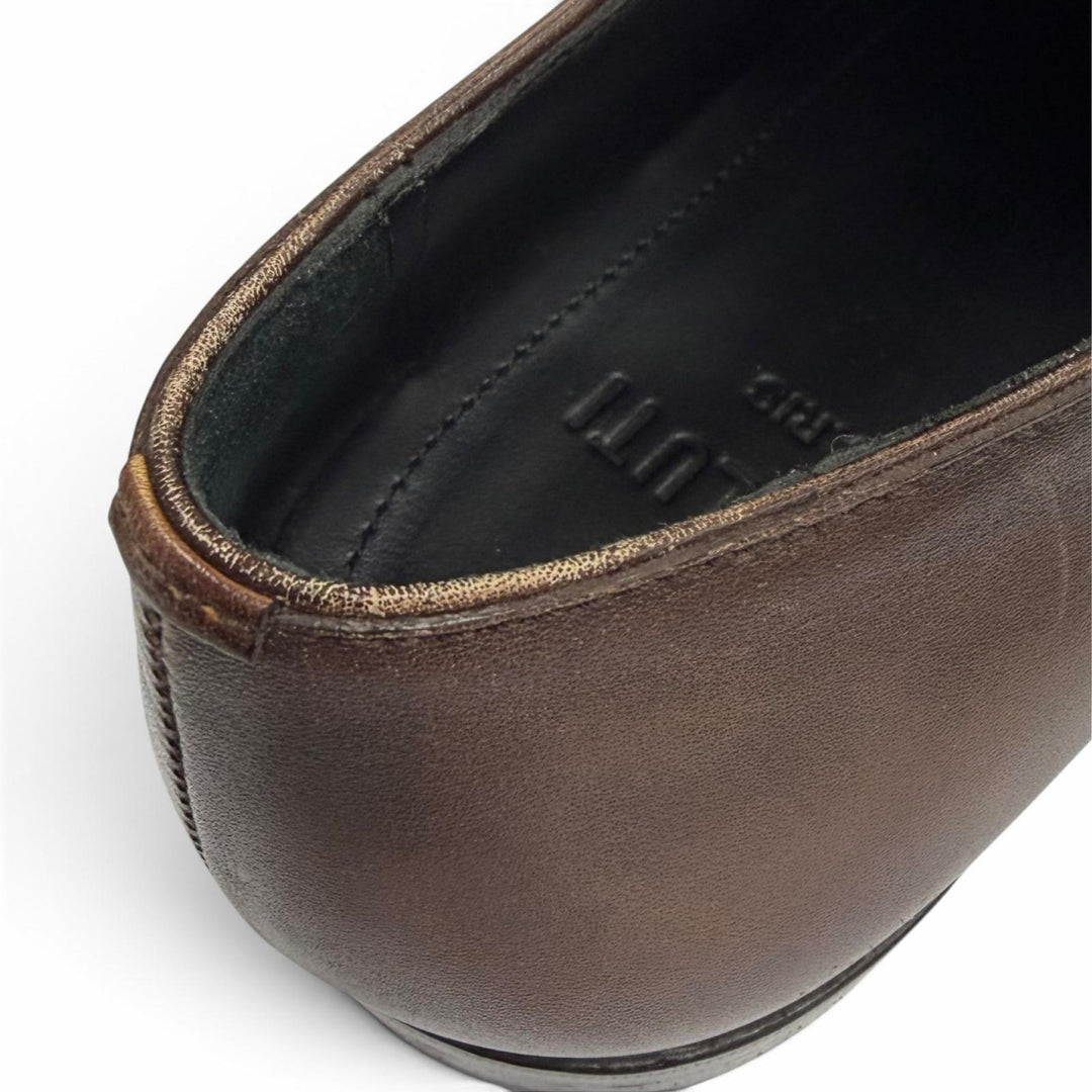 Great BERLUTI Leather shoes Calligraphy slip-on shoes Brown scritto leather 7.5
