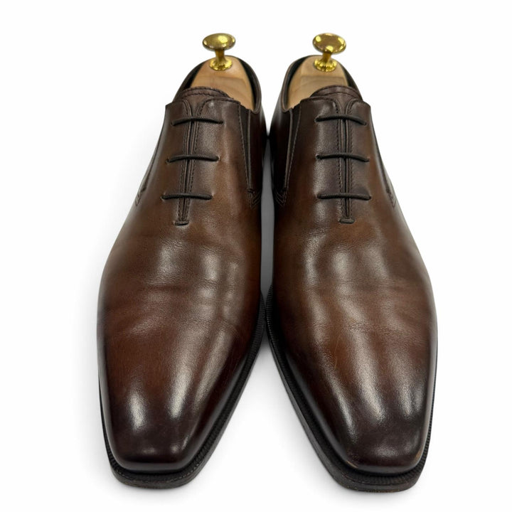 Great BERLUTI Leather shoes Calligraphy slip-on shoes Brown scritto leather 7.5