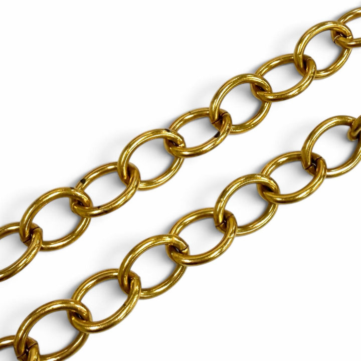 Great CHANEL Necklace COCO Mark Chain gold Women 95P