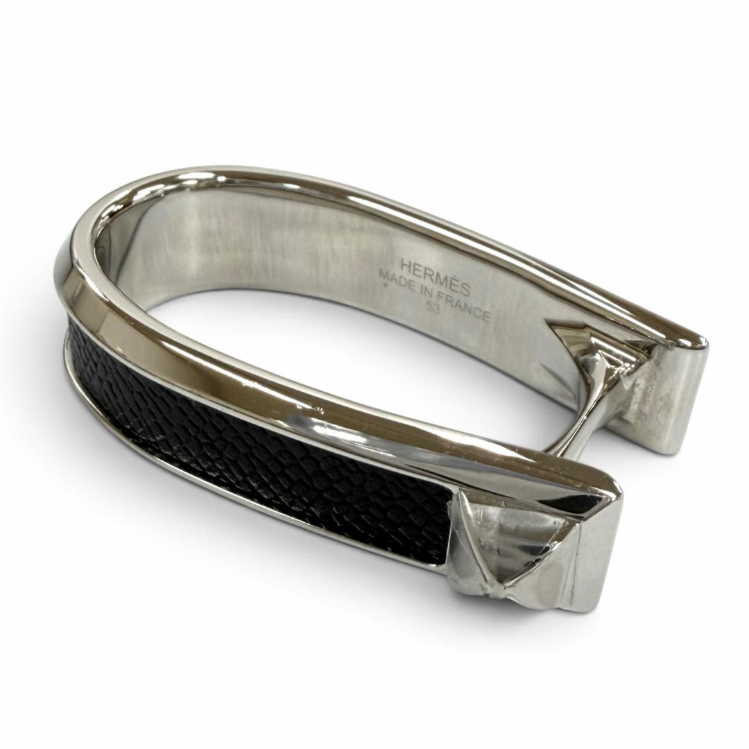 Excellent HERMES Ring ring Ring Jockey Double Silver metal Women