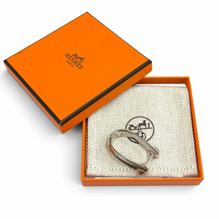 Excellent HERMES Ring ring Ring Jockey Double Silver metal Women