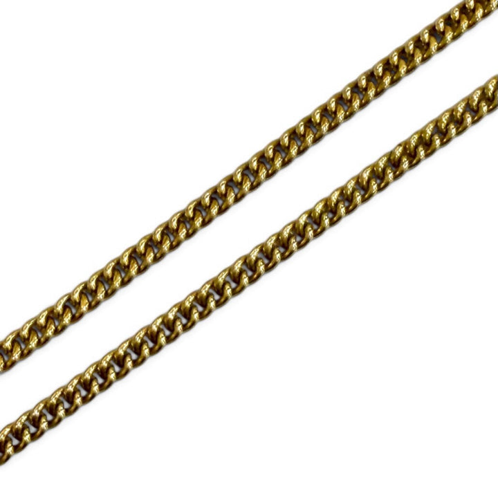 Excellent CHANEL Necklace COCO Mark Quilted Rhinestone gold Women C24P ABD016