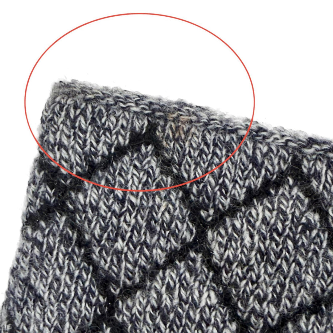 Great CHANEL COCO Mark Matelassé Knit Arm Warmers/Arm Covers gray cashmere 18A