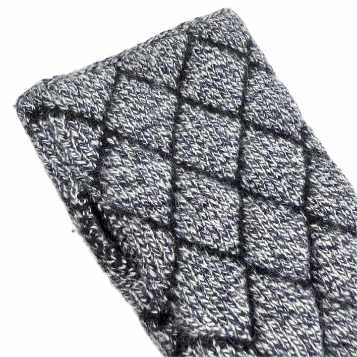 Great CHANEL COCO Mark Matelassé Knit Arm Warmers/Arm Covers gray cashmere 18A