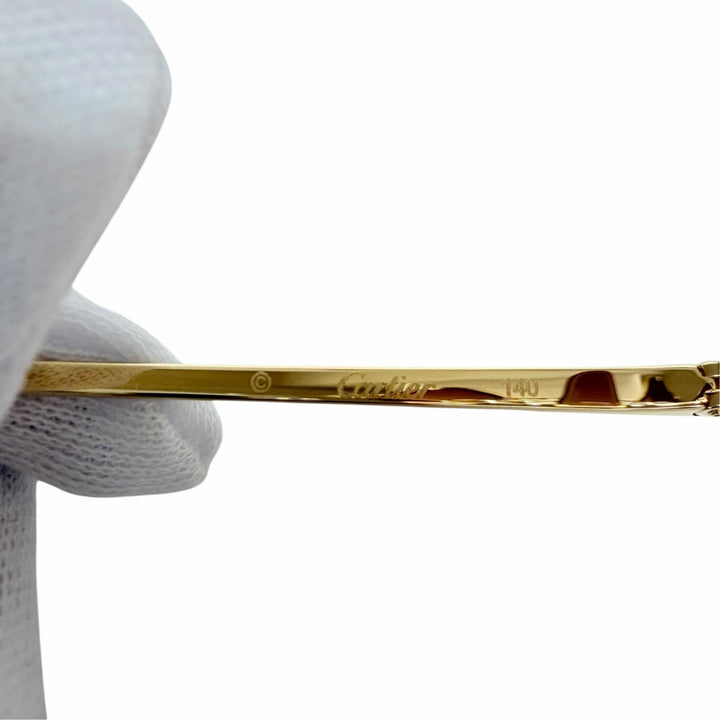 Pristine Cartier sunglasses PANTHERE Round Half-Rim gold Women CT0149S