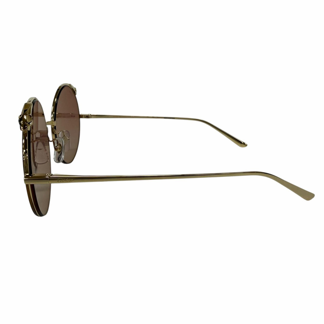 Pristine Cartier sunglasses PANTHERE Round Half-Rim gold Women CT0149S
