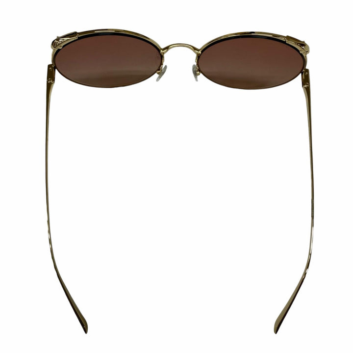 Pristine Cartier sunglasses PANTHERE Round Half-Rim gold Women CT0149S