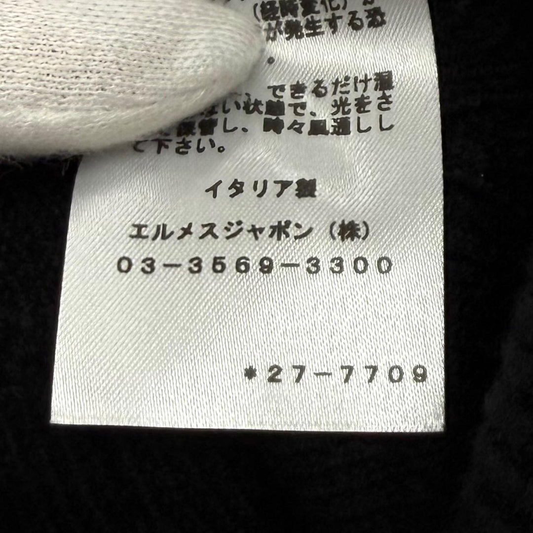 Pristine HERMES knit LA PROMENADE DU MATIN Morning walk black wool 36 2H2644D6