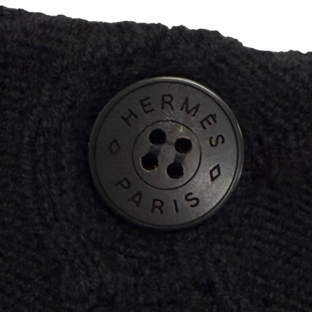 Pristine HERMES knit LA PROMENADE DU MATIN Morning walk black wool 36 2H2644D6