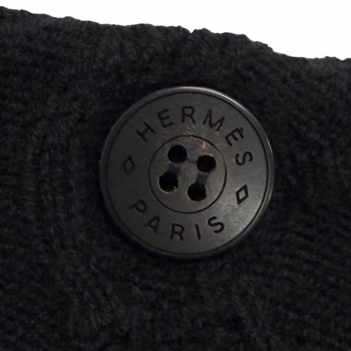 Pristine HERMES knit LA PROMENADE DU MATIN Morning walk black wool 36 2H2644D6