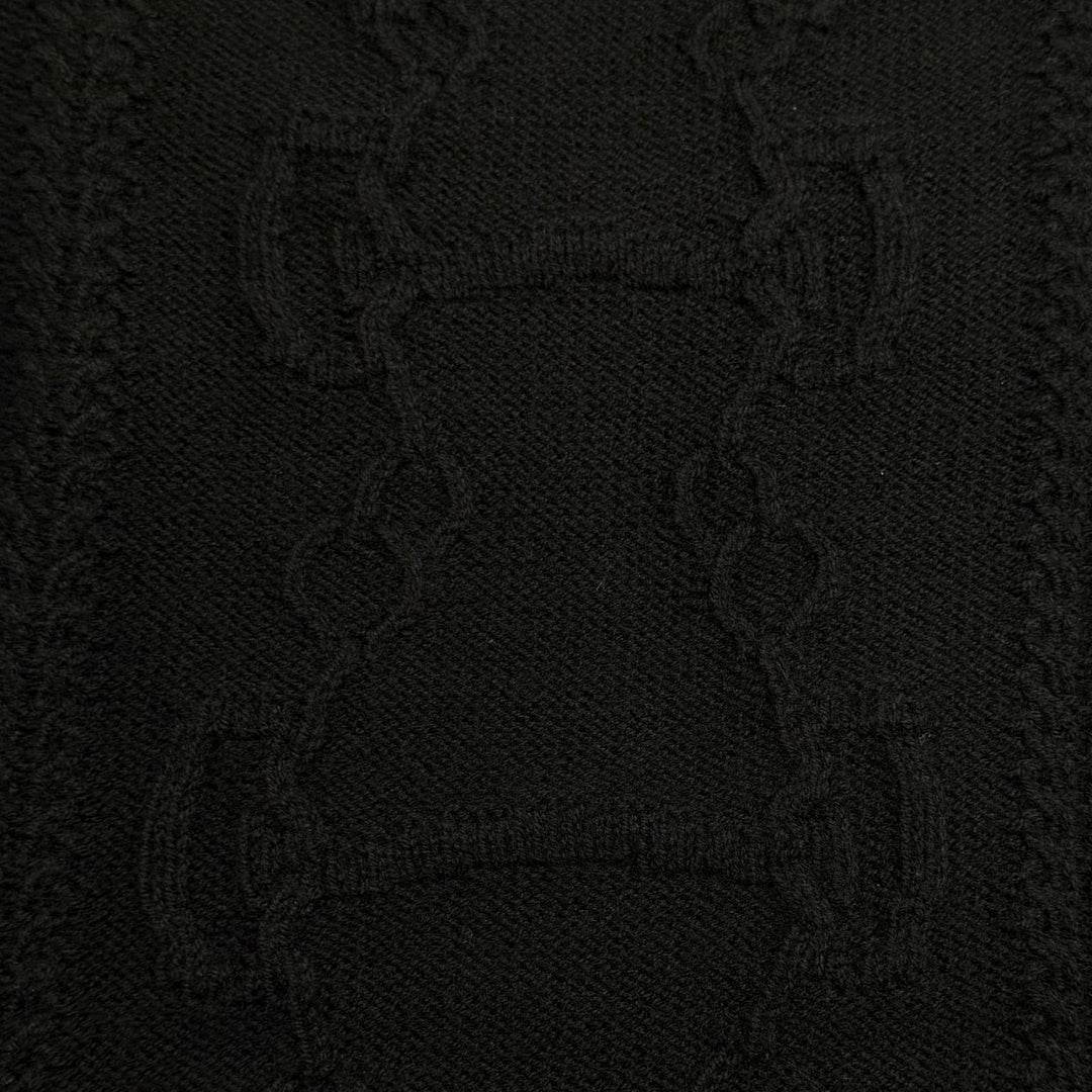 Pristine HERMES knit LA PROMENADE DU MATIN Morning walk black wool 36 2H2644D6