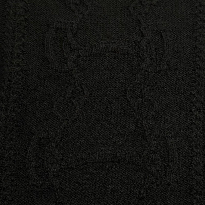 Pristine HERMES knit LA PROMENADE DU MATIN Morning walk black wool 36 2H2644D6