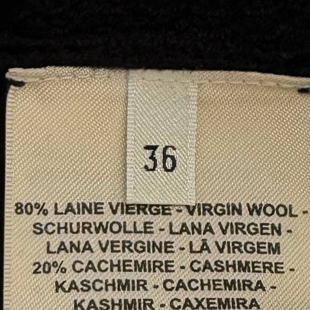 Pristine HERMES knit LA PROMENADE DU MATIN Morning walk black wool 36 2H2644D6