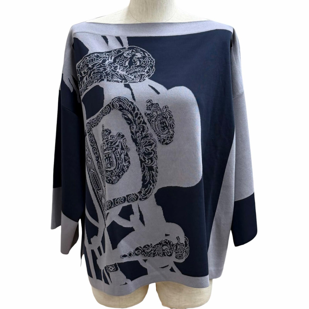 Pristine HERMES knit Brides de Gala ceremonial bridle Navy Rayon 38 5E2686DA