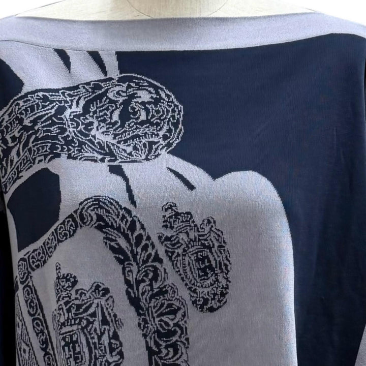 Pristine HERMES knit Brides de Gala ceremonial bridle Navy Rayon 38 5E2686DA