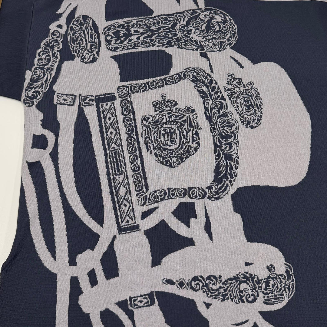 Pristine HERMES knit Brides de Gala ceremonial bridle Navy Rayon 38 5E2686DA