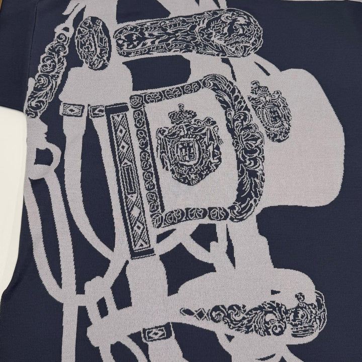 Pristine HERMES knit Brides de Gala ceremonial bridle Navy Rayon 38 5E2686DA